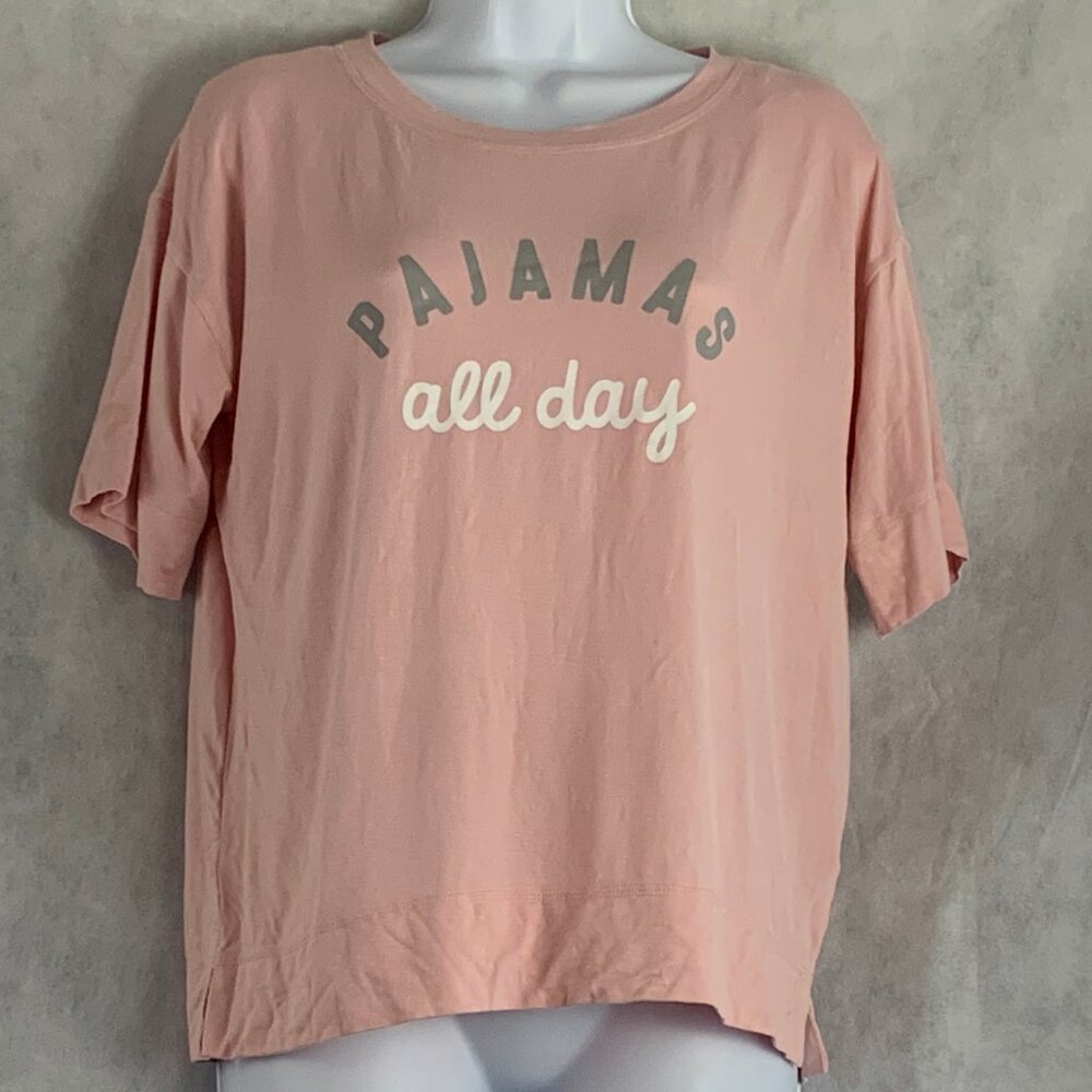 Jenni Intimates Women's Ultra Soft Short Sleeve Pajama Top T-Shirt, Pink, XS